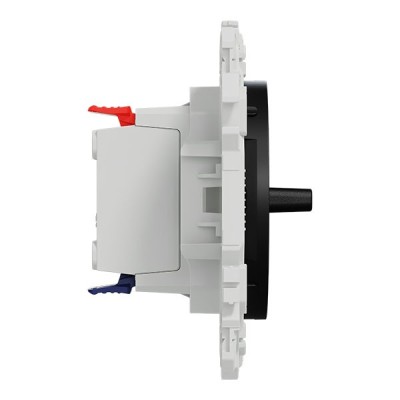 Schneider Odace - interrupteur VMC - 2 vitesses avec position arrêt - 6AX - noir onyx - Réf : S940243