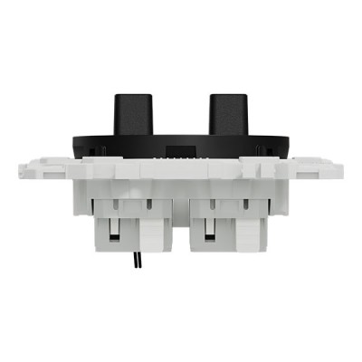 Schneider Odace - double va-et-vient ou poussoir à levier lumineux LED 0,15mA - 10AX - noir onyx - Réf : S940274
