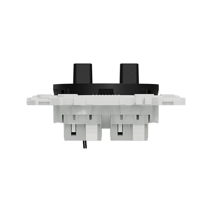 Schneider Odace - double va-et-vient ou poussoir à levier lumineux LED 0,15mA - 10AX - noir onyx - Réf : S940274