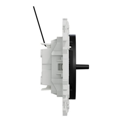 Schneider Odace - double va-et-vient ou poussoir à levier lumineux LED 0,15mA - 10AX - noir onyx - Réf : S940274