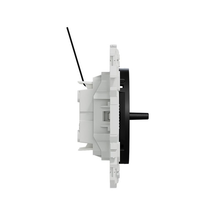 Schneider Odace - double va-et-vient ou poussoir à levier lumineux LED 0,15mA - 10AX - noir onyx - Réf : S940274