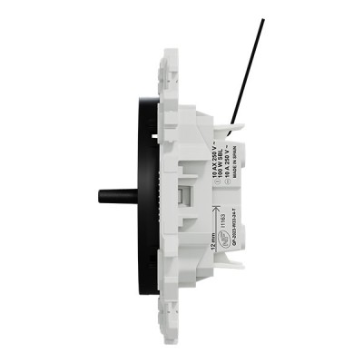 Schneider Odace - double va-et-vient ou poussoir à levier lumineux LED 0,15mA - 10AX - noir onyx - Réf : S940274