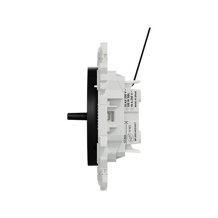 Schneider Odace - double va-et-vient ou poussoir à levier lumineux LED 0,15mA - 10AX - noir onyx - Réf : S940274