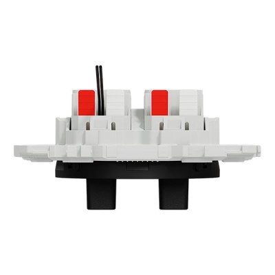 Schneider Odace - double va-et-vient ou poussoir à levier lumineux LED 0,15mA - 10AX - noir onyx - Réf : S940274