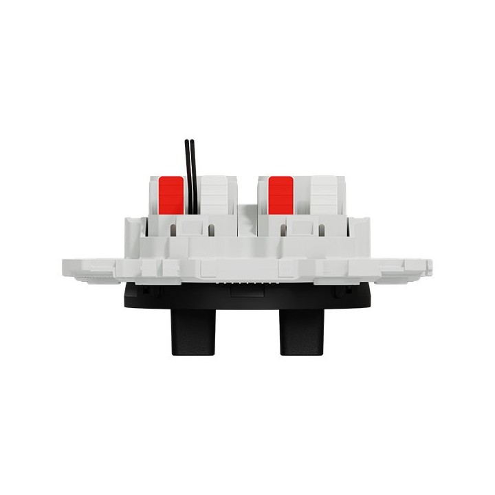 Schneider Odace - double va-et-vient ou poussoir à levier lumineux LED 0,15mA - 10AX - noir onyx - Réf : S940274