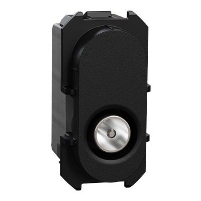 Schneider Odace - module prise TV simple mâle - sortie coaxiale - noir onyx - Réf : S943445