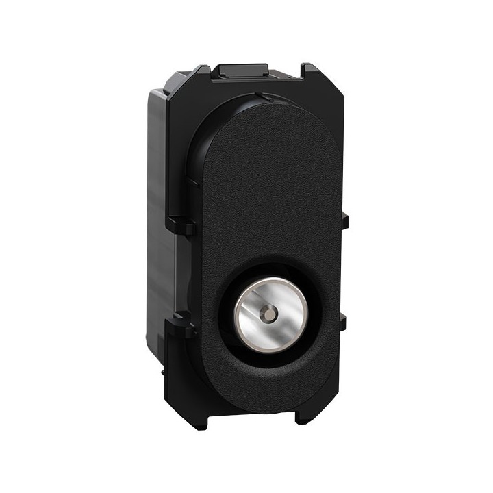 Schneider Odace - module prise TV simple mâle - sortie coaxiale - noir onyx - Réf : S943445