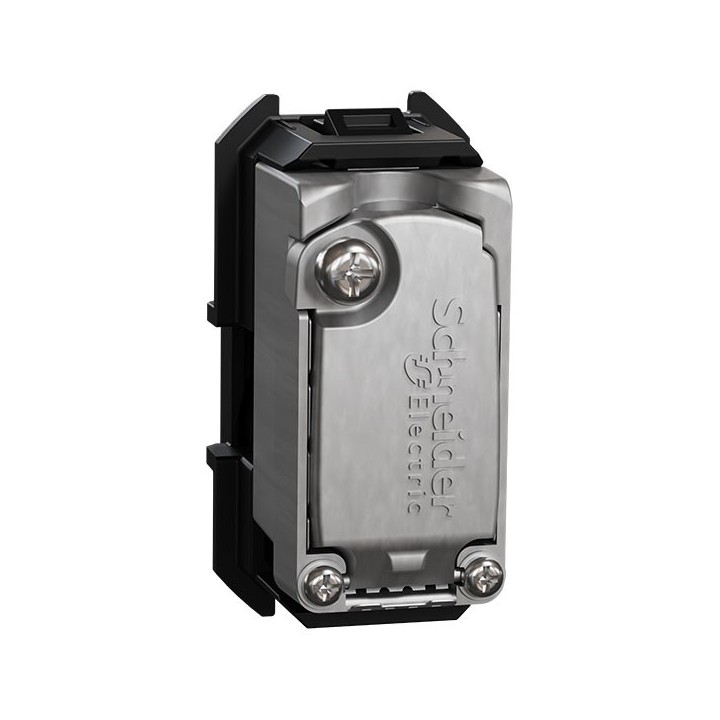 Schneider Odace - module prise TV simple mâle - sortie coaxiale - noir onyx - Réf : S943445