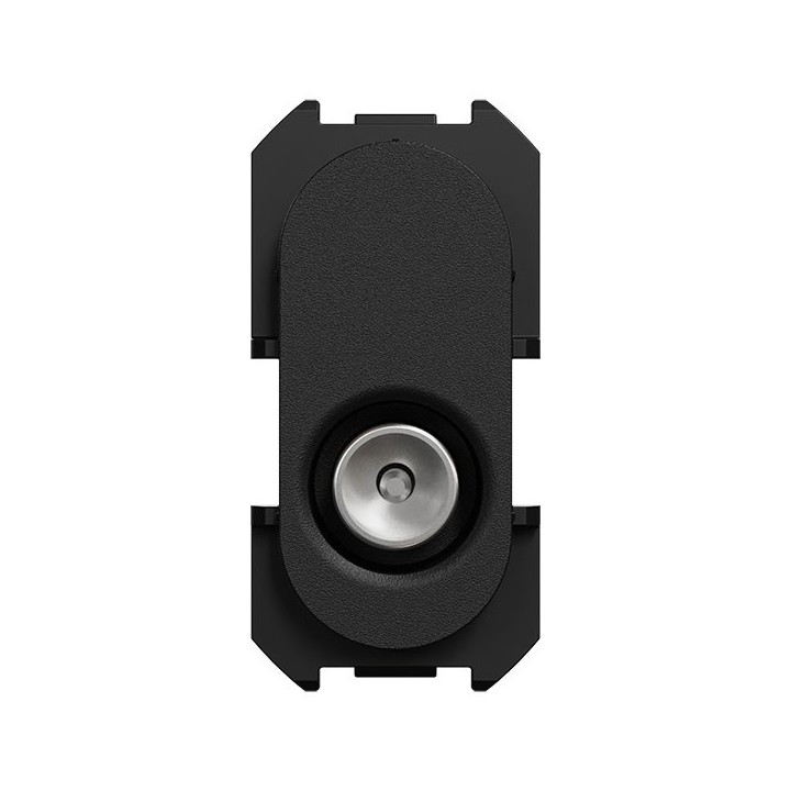 Schneider Odace - module prise TV simple mâle - sortie coaxiale - noir onyx - Réf : S943445