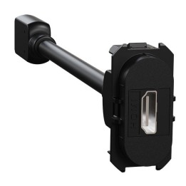 Schneider Odace - module prise HDMI type A 2.1 - prise câble femelle arrière - noir onyx - Réf : S943462