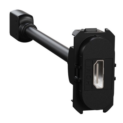 Schneider Odace - module prise HDMI type A 2.1 - prise câble femelle arrière - noir onyx - Réf : S943462