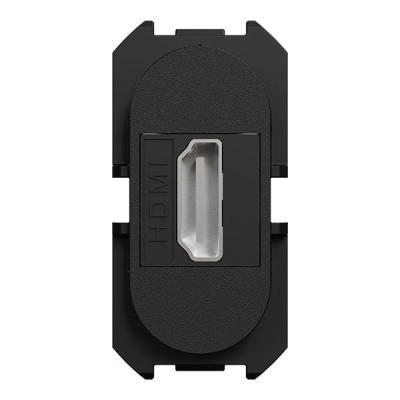 Schneider Odace - module prise HDMI type A 2.1 - prise câble femelle arrière - noir onyx - Réf : S943462