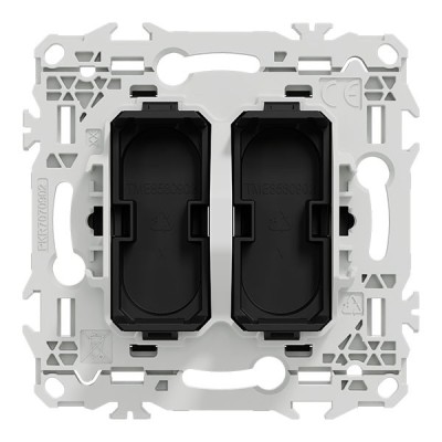 Schneider Odace - support modulaire - obturateur - 2 emplacements module VDI - noir onyx - Réf : S949400