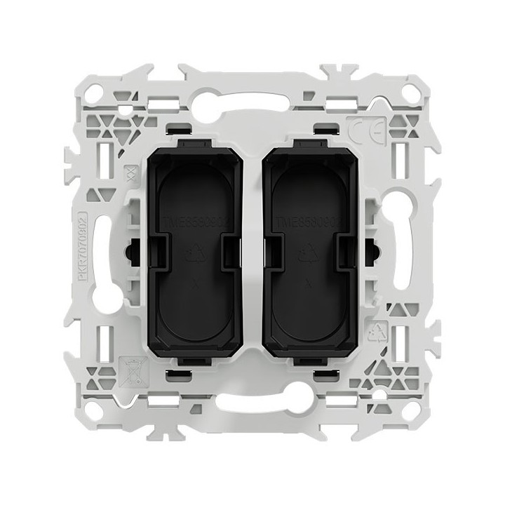 Schneider Odace - support modulaire - obturateur - 2 emplacements module VDI - noir onyx - Réf : S949400
