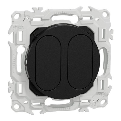 Schneider Odace - support modulaire - obturateur - 2 emplacements module VDI - noir onyx - Réf : S949400