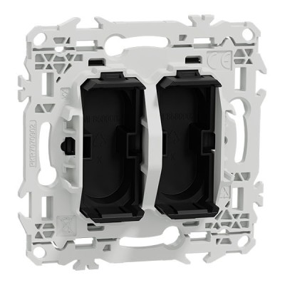 Schneider Odace - support modulaire - obturateur - 2 emplacements module VDI - noir onyx - Réf : S949400