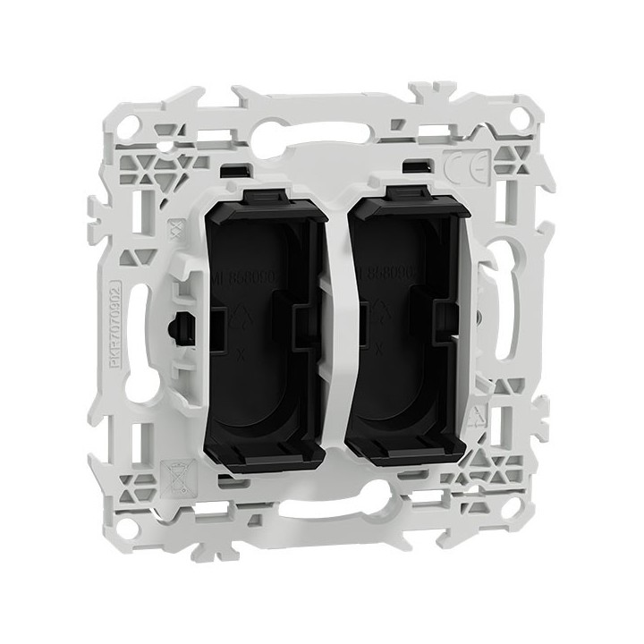 Schneider Odace - support modulaire - obturateur - 2 emplacements module VDI - noir onyx - Réf : S949400