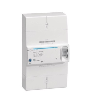 Hager -  Disjoncteur de branchement différentiel 4 pôles 30/60 A 500 mA sélectif  - Réf : HDA460S