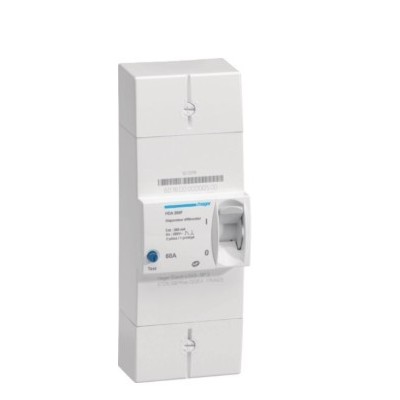 Hager -  Disjoncteur de branchement différentiel 2 pôles 60 A 500 mA instantané  - Réf : HDA260F