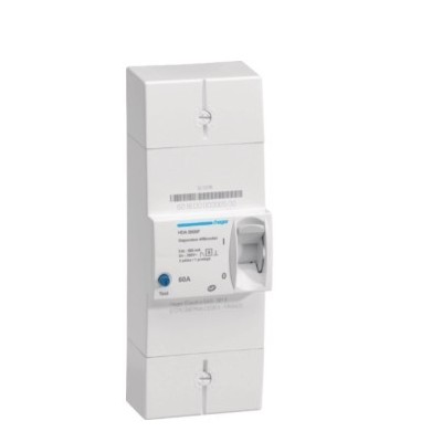 Hager -  Disjoncteur de branchement différentiel 2 pôles 60 A 500 mA sélectif  - Réf : HDA260SF