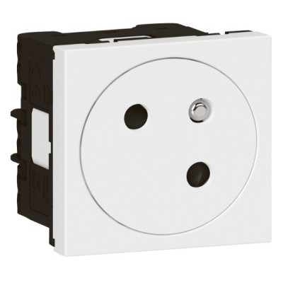 Legrand - Prise de courant 2P+T Surface Mosaic Link raccordement latéral 2 modules - blanc  - Réf : 077145L