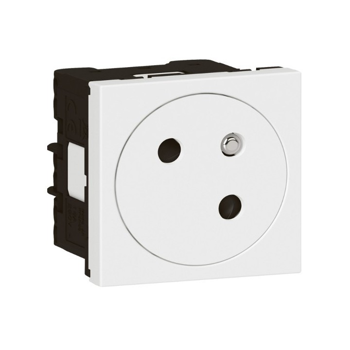 Legrand - Prise de courant 2P+T Surface Mosaic Link raccordement latéral 2 modules - blanc  - Réf : 077145L