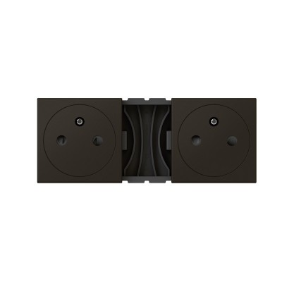 Legrand - Double prise de courant 2P+T Surface précâblées Mosaic 2x2 modules + plaque de finition - noir mat - Réf : 079134L-P