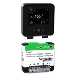 Schneider - Wiser - Pack chauffage pièce supplémentaire avec thermostat anthracite : radiateurs électriques - Réf : CCTFR6401-P