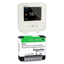 Schneider - Wiser - Pack chauffage pièce supplémentaire avec thermostat blanc : radiateurs électriques - Réf : CCTFR6400-P