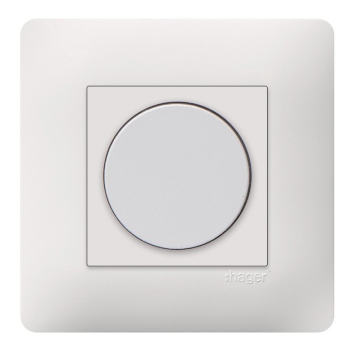 Hager Essensya - Variateur essensya rotatif avec plaque de finition Pure - Réf :  WE062P