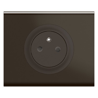 Legrand Céliane - Prise de courant 2P+T noire avec plaque de finition nickel sombre satiné - Complet - 1 poste - Réf : CP2201P2