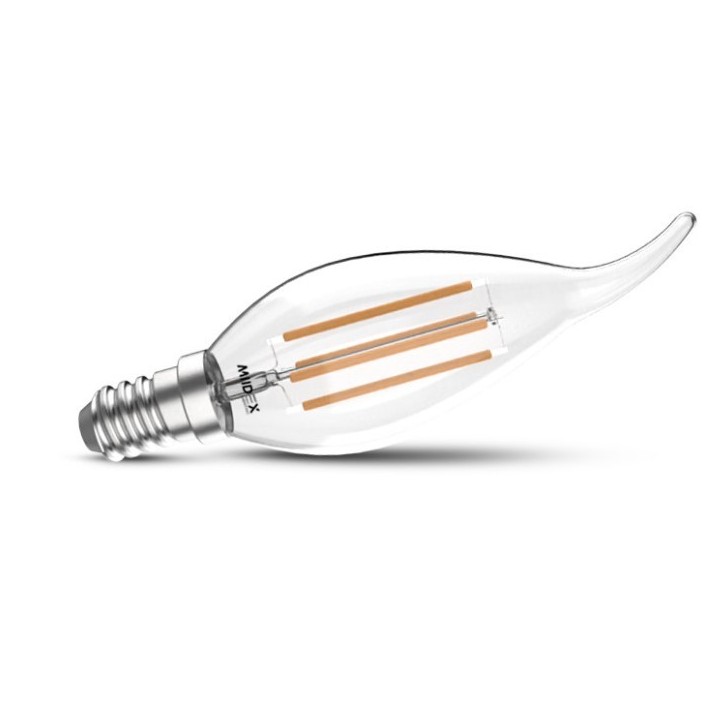 Miidex Lighting - Ampoule LED E14 Filament Coup de vent - 2W - 2700K - Réf : 100824