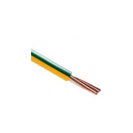 Fil H07 V-R (Rigide) 16 mm² - Coupe au mètre - Vert/jaune - Réf : HO7-VR16v/j