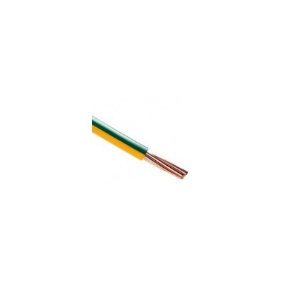 Fil H07 V-R (Rigide) 16 mm² - Coupe au mètre - Vert/jaune - Réf : HO7-VR16v/j