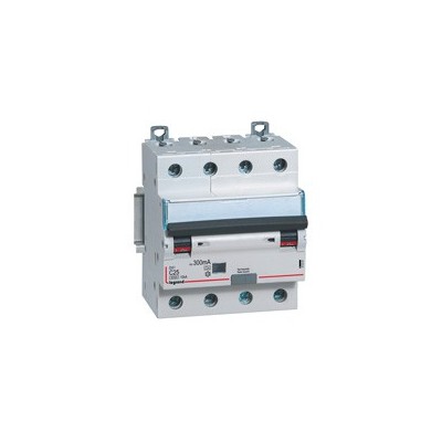 Legrand - Disjoncteur diff DX³ 6000 - vis/vis - 4P 400V~ - 10A - Type AC 300mA - Courbe C - 4 mod - Réf :  411204