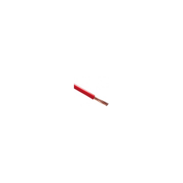 Fil H07 V-R (Rigide) 6 mm² - Coupe au mètre - Rouge - Réf : HO7-VR6rouge