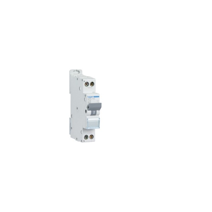 Hager - Disjoncteur 1P+N 3kA - Courbe C - 2A - A vis - Réf : MFN702