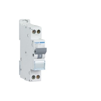 Hager - Disjoncteur 1P+N 3kA - Courbe C - 32A - A Vis - Réf : MFN732