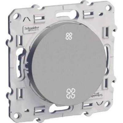 Schneider Odace - Interrupteur de VMC - Alu - 2 Vitesses - Réf : S530233