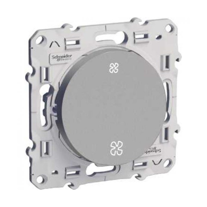 Schneider Odace - Interrupteur de VMC - Alu - 2 Vitesses - Réf : S530233