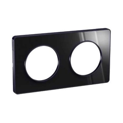 Schneider - Odace Touch, Plaque Anthracite 2 Postes Horiz. Ou Vert. Entraxe 71Mm - Réf : S540804
