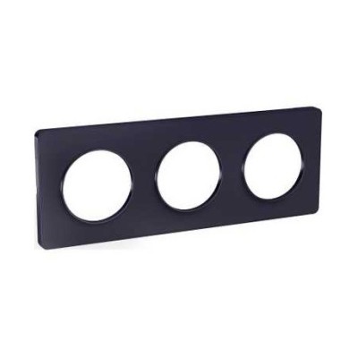 Schneider - Odace Touch, Plaque Anthracite 3 Postes Horiz. Ou Vert. Entraxe 71Mm - Réf : S540806