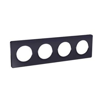 Schneider - Odace Touch, Plaque Anthracite 4 Postes Horiz. Ou Vert. Entraxe 71Mm - Réf : S540808