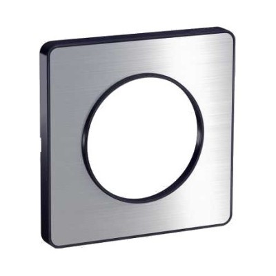 Schneider - Odace Touch, Plaque Aluminium Brossé Avec Liseré Anthracite 1 Poste - Réf : S540802J