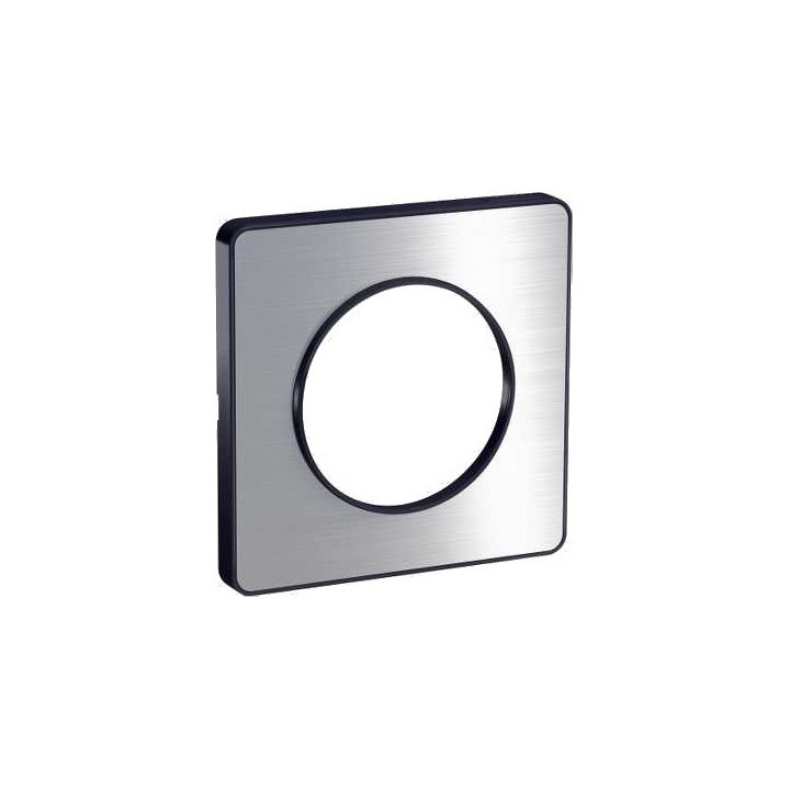 Schneider - Odace Touch, Plaque Aluminium Brossé Avec Liseré Anthracite 1 Poste - Réf : S540802J