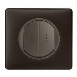 Legrand - Double Va et Vient à témoin 10A - Ensemble Basalte complet - Réf : B021