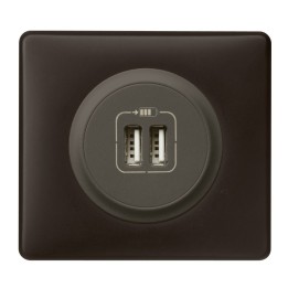 Legrand Céliane - Prise double chargeur USB - Ensemble Basalte complet à Griffes - Réf : B010G