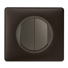 Legrand Céliane - Double Va et Vient 10A - Ensemble Basalte complet à Griffes - Réf : B014G