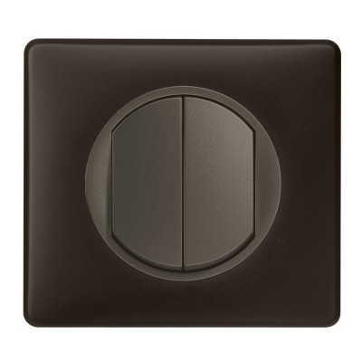 Legrand - Double Bouton Poussoir - Ensemble Basalte complet à Griffes - Réf : B015G