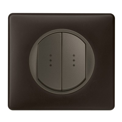 Legrand - Double Va et Vient Lumineux 10A - Ensemble Basalte complet à Griffes - Réf : B020G